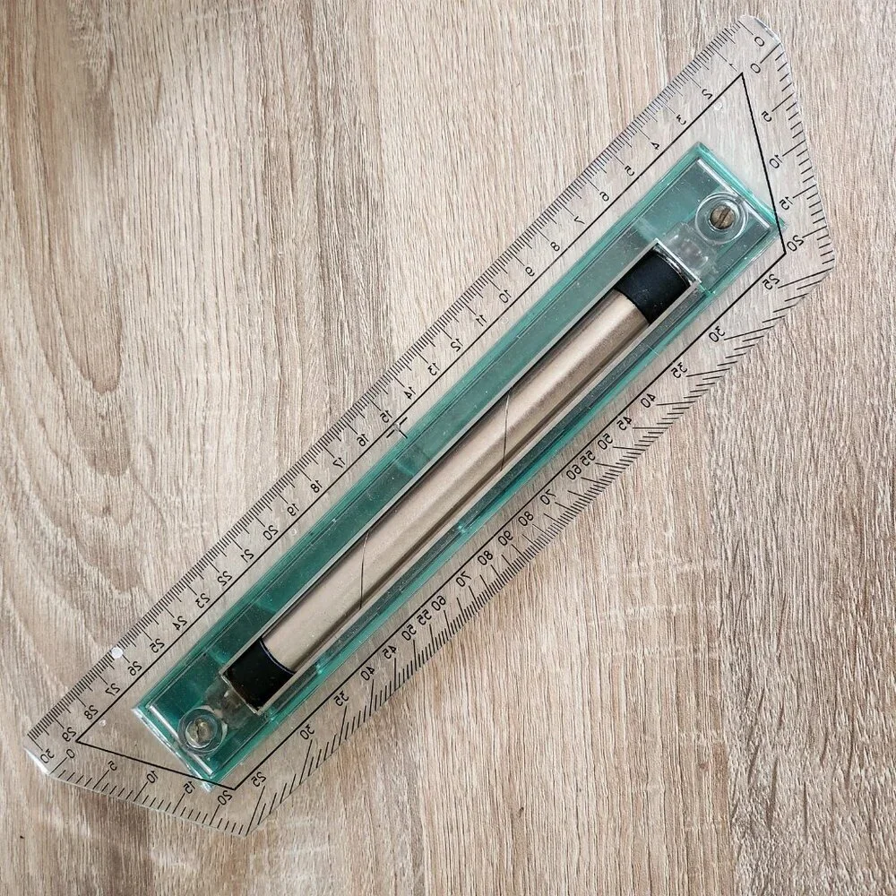 Vintage USSR Soviet Union Leningrad Slide Drawing Ruler with Roller IR-2
